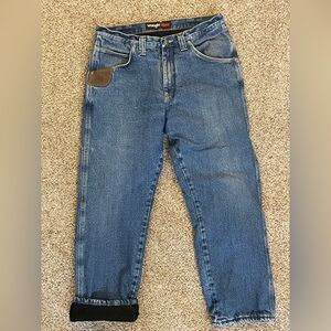 34x30 Fleece lined Jeans, Wranglers Riggs Workwear